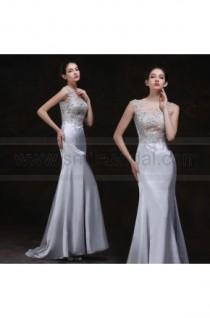 wedding photo - Gray Evening Dress 2016 New Hollow Slim Fishtail Dress Sexy Nightclub Bar Dress
