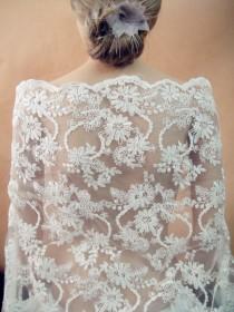 wedding photo - Sale-Lace Fabric, Wedding Lace Fabric, Embroidery Bridal Lace Fabric, 51 inches Wide for Wedding Dress, Veil, Costume, Craft Making
