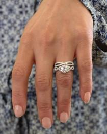 wedding photo - 18K White Gold Entwined Halo Diamond Ring (1/3 Ct. Tw.)