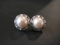wedding photo - Swarovski Cream Pearl Studs/Cream Pearl Earrings/Bridesmaid Earrings/ Swarovski Studs/Pearl Jewelry/Pink Pearl Studs/White Pearl Studs