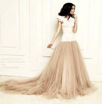 wedding photo - Wedding dress, wedding gown, prom dress, dropped waistline, designer dress, custom made,