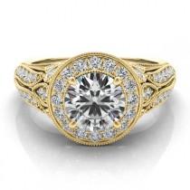 wedding photo -  Antique-Inspired Forever One Moissanite & Diamond Ring