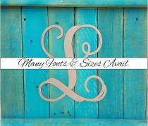 wedding photo - Wooden Monogram Letter "L" - Large or Small, Unfinished, Cursive Wooden Letter - Perfect for Crafts, DIY, Weddings - Sizes 1" to 42"