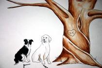 wedding photo - Wedding Tree Guest Book add-on . Original thumb print Water Color Illustration- Add your Pet, cat, dog