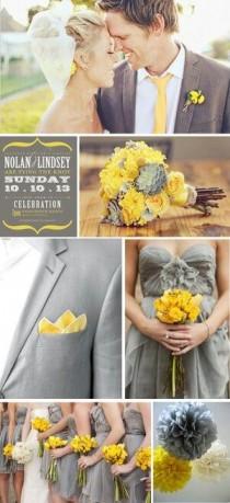 wedding photo - Grey And Yellow Wedding