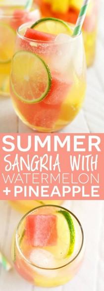 wedding photo - Summer Sangria With Watermelon And Pineapple