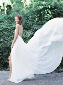 wedding photo - sexy simple backless boho destination wedding dress