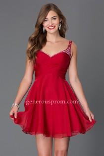 wedding photo -  V-cut Alyce Paris 4414 Red Chiffon Prom Dresses - $150.00 : Prom Dresses | Generous Dresses