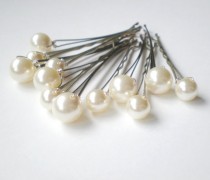 wedding photo - CRAZY SALE 2 Sets. MIXED Large and Small Pearl Hair Pin Sets. Bridal Hair Pins. Prom. Bride Maids Ivory Pearls. Elegant Flower Girl. Mothers