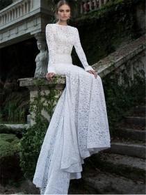wedding photo - Elegant Backless Mermaid Lace Wedding Dress