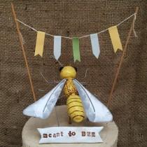 wedding photo - Honey Bee Wedding cake topper Set for your Rustic Wedding Ready to Ship