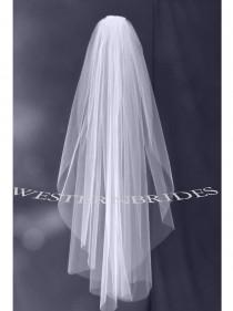 wedding photo - Elbow Fingertip Cathedral choice wedding bridal veil on silver comb ready to wear. Cut plain raw edge  White , off white or ivory