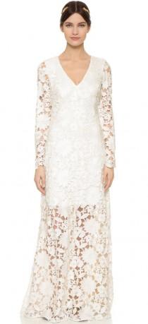 wedding photo - Badgley Mischka Collection Long Sleeve Lace Waist Gown