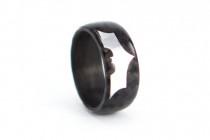 wedding photo - Men's carbon fiber Batman ring. The Dark Knight Rises black glossy wedding band. Water resistant, very durable and hypoallergenic. (01902)