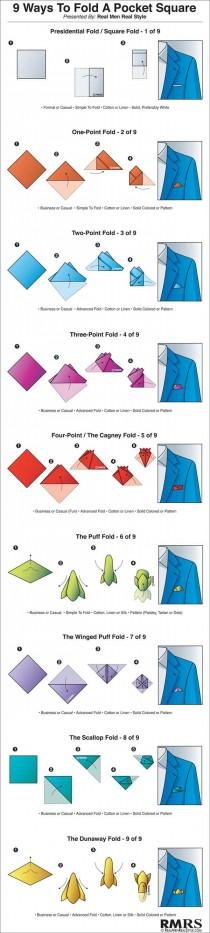 wedding photo - Step-by-step Guide For Every Pocket Square Fold You Could Ever Want!