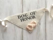 wedding photo - Dog Of Honor - Ivory Wedding Dog Bandana With Flowers
