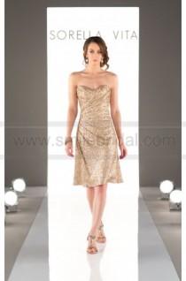 wedding photo -  Sorella Vita Cocktail Length Sequin Metallic Bridesmaid Dress Style 8793 - Bridesmaid Dresses 2016 - Bridesmaid Dresses