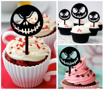 wedding photo - Ca425 New Arrival 10 pcs/Decorations Cupcake Topper/ nightmare before christmas /Wedding/ Props/ Party/Food & drink/Fun/Shop/Birthday