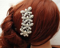 wedding photo -  Pearl Bridal Hair Comb, Rhinestone Bridal Comb, Wedding Hair Comb, Butterfly Crystal Comb, Wedding Accessories, Bridal Headpiece