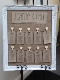 wedding photo - Rustic/Antique Framed Vintage/Shabby Chic Wedding Table Seating Plan