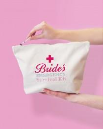 wedding photo - Bride's Emergency Survival Kit Bag, Ready to be filled with Wedding Day Essentials, Bridal Gift Bag