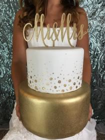 wedding photo - Gold Wedding Cake Topper, Mr & Mrs Cake Topper, Cake Topper For Wedding, Modern Wedding, Beach Wedding, Rustic Wedding Cake Topper