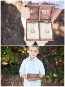 wedding photo - DIY Personalized Wooden Ring Bearer Box