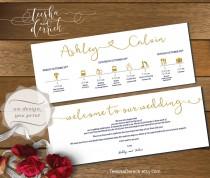 wedding photo - Printable Wedding Timeline card design (t0168), Wedding Itineraries, with welcome note for Welcome Bags  in typography theme.
