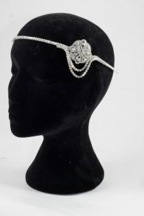 wedding photo - Bridal headband - 1920s headpiece -Flapper Headpiece - Gatsby head piece -1920s Art deco style flapper -headpiece - Wedding Headband