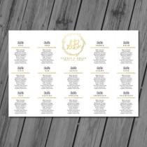 wedding photo - Wedding Seating Chart, Wedding Seating Sign, Seating Chart Poster, Seating Chart Printable, Seating Board, Wedding Printables - Gold Leaves