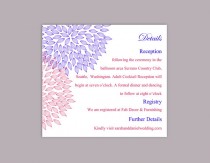 wedding photo -  DIY Wedding Details Card Template Editable Text Word File Download Printable Details Card Blue Fuchsia Details Card Floral Enclosure Cards