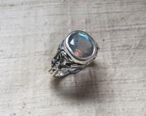 wedding photo - The Ivy Ring in Faceted Labradorite and Sterling