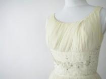 wedding photo - Vintage 1950's Ivory Grecian Gown Party Prom Wedding Dress, Modern Size 4, XSmall