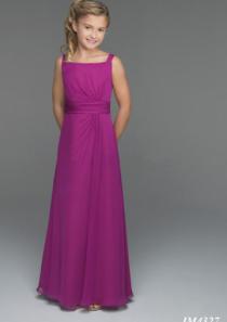wedding photo -  Purple Chiffon Straps Ruched Buttons Sleeveless Floor Length