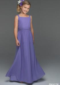 wedding photo -  Lilac Buttons Sleeveless Chiffon Straps Ruched Floor Length