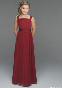 wedding photo -  Buttons Burgundy Sleeveless Chiffon Straps Ruched Floor Length