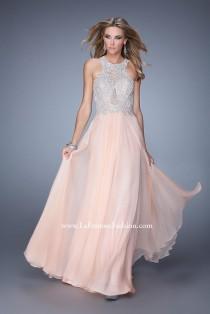 wedding photo - La Femme 21349 Embroidered Chiffon Gown - Brand Prom Dresses