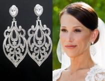 wedding photo - Bridal Earrings, Crystal Wedding earrings, Wedding jewelry, Chandelier earrings, Statement earrings, Teardrop earrings, CZ earrings AMELIA