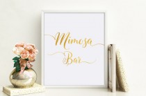 wedding photo -  Mimosa Bar Sign, Mimosa Bar Printable, Bridal Shower Mimosa Sign, Gold Bridal Shower Decoration, Instant Download