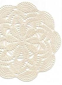 wedding photo - Crochet doily, lace doily, table decoration, crocheted place mat, centre piece,doily tablecloth, weddings, napkin, cream, handmade doilies