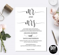 wedding photo -  Printable modern rustic invitation templates 