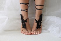 wedding photo -  bridal accessories, black,lace, wedding sandals, shoes, free shipping! Anklet, bridal sandals, bridesmaids, wedding gifts.......