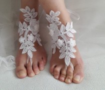 wedding photo -  bridal accessories, white,lace, wedding sandals, shoes, free shipping! Anklet, bridal sandals, bridesmaids, wedding gifts.......