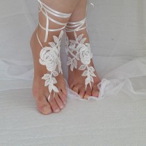 wedding photo -  bridal accessories, ivory lace, wedding sandals, shoes, free shipping! Anklet, bridal sandals, bridesmaids, wedding gifts.......