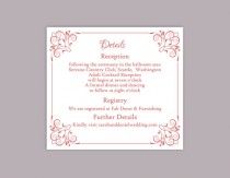 wedding photo -  DIY Wedding Details Card Template Editable Text Word File Download Printable Details Card Wine Red Details Card Red Information Cards