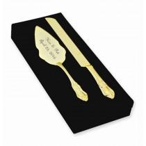 wedding photo - Wedding Cake Server and Knife Set Personalized For Free Gold Plated Server Gold Plated Traditional Cake Server and Knife