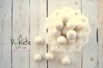 wedding photo - WHITE -2cm 100% Wool Felt Balls -Felt Pom Pom *Christmas Garland - DIY Pom Pom Garland - DIY Felt Ball Garland * Wool Balls *Mantel Decor