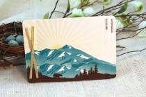 wedding photo - Denali Alaska Mountains (Teal & Brown) Craftsman Wedding Livret Booklet Invitation: Get Started Deposit