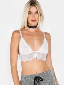 wedding photo - Sheer Lace Button Up Bralette