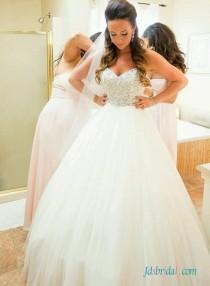wedding photo - Fairy sparkles crystal top tulle princess wedding dresses